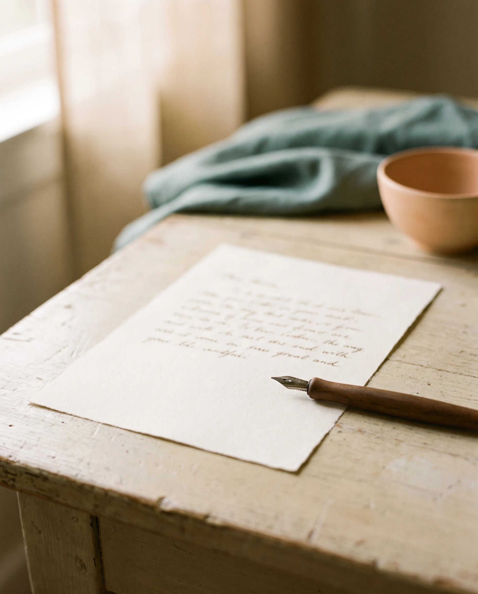 Lettre manuscrite et stylo, symbole de transparence