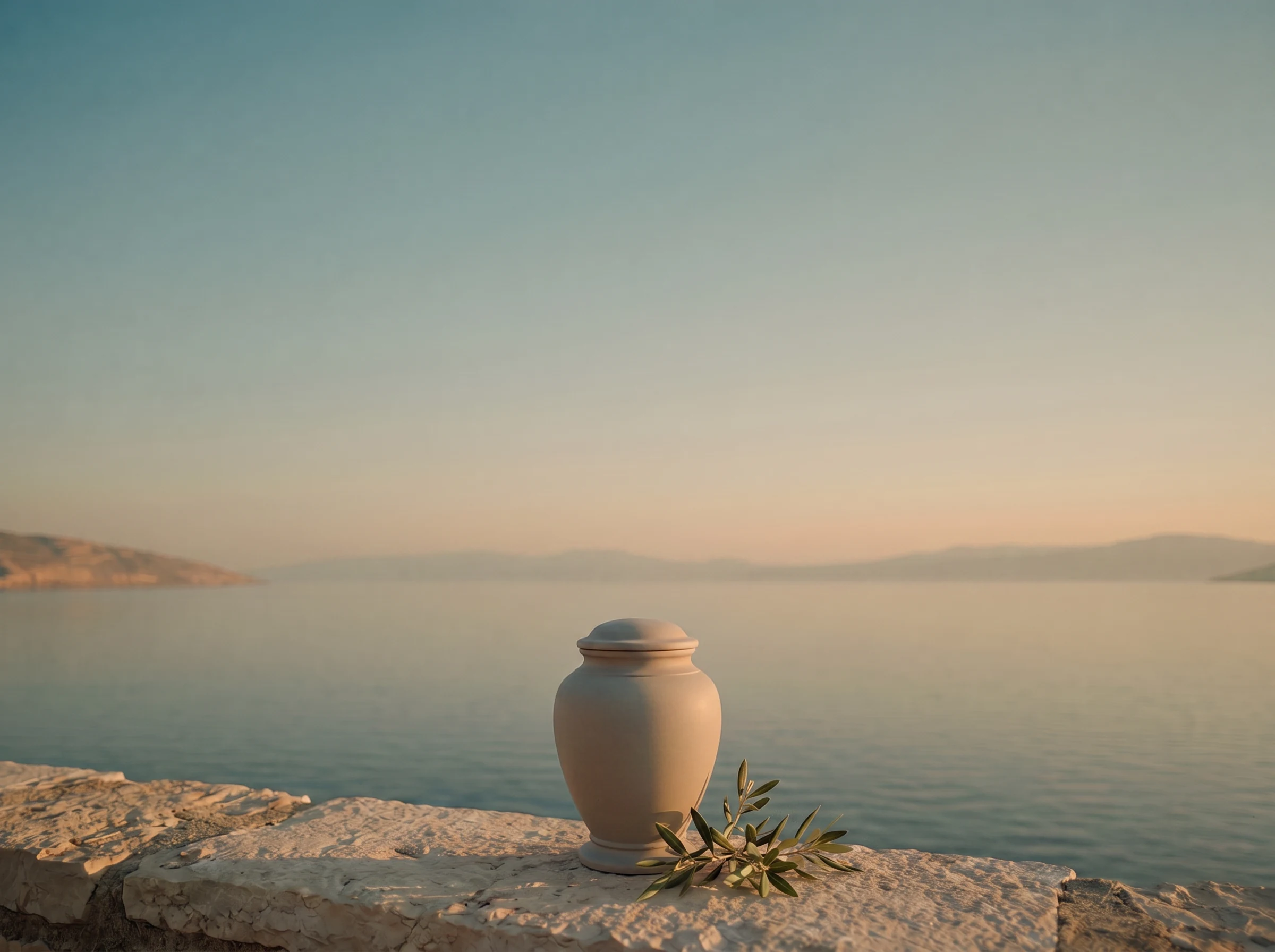 Eine Urne am Meer